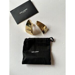 SAINT LAURENT Triangle Moderniste Earrings Vieil Or Laiton Brass Gold